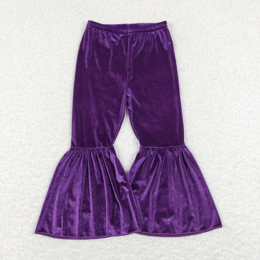 purple velvet bell bottoms