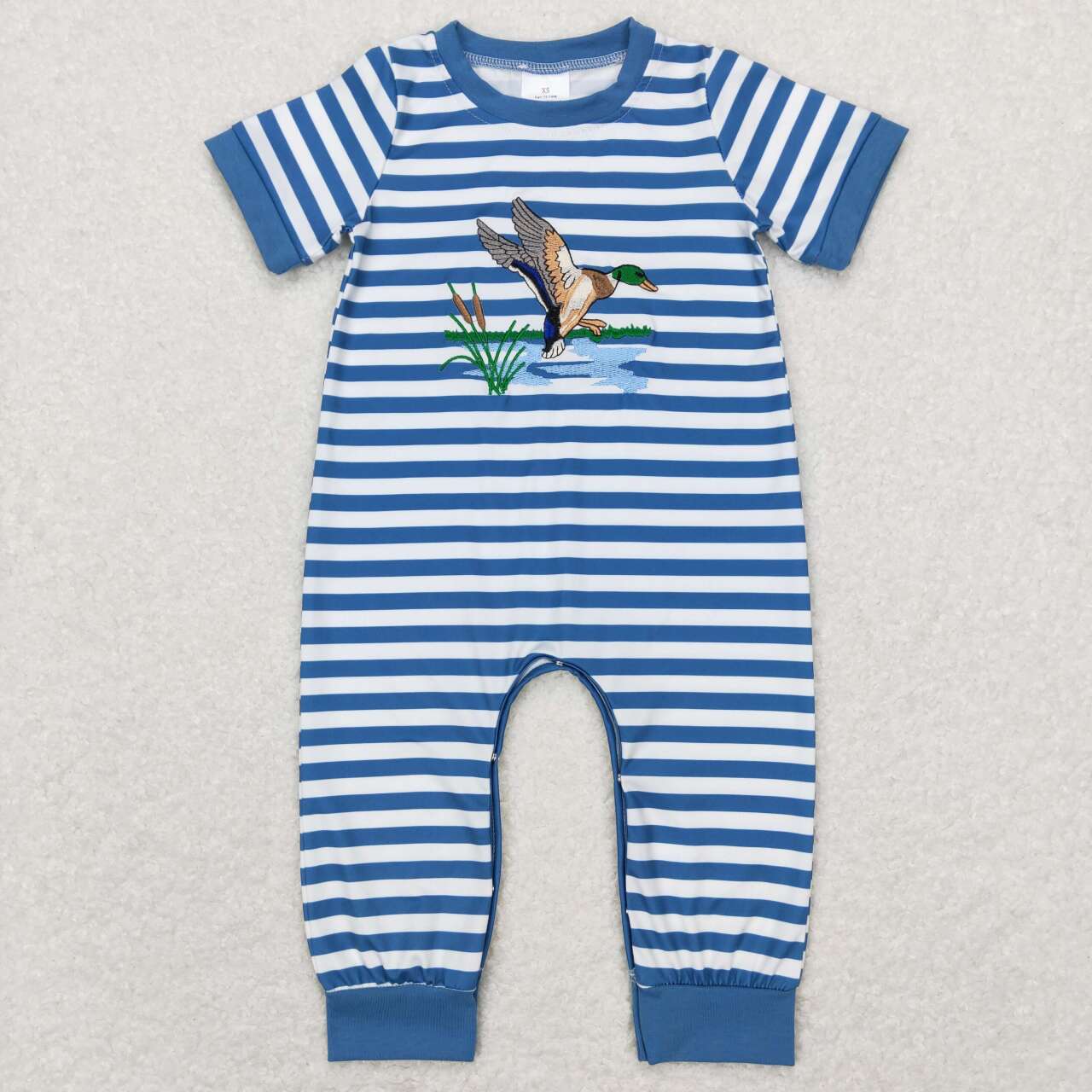 embroidery mallard duck baby boy hunting romper