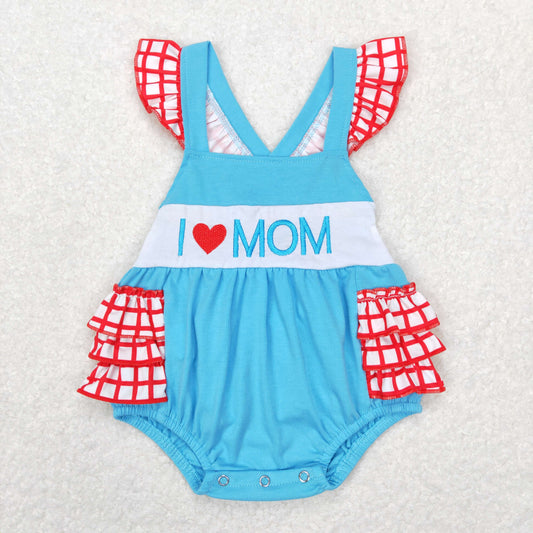 I love mom mothers day bubble romper