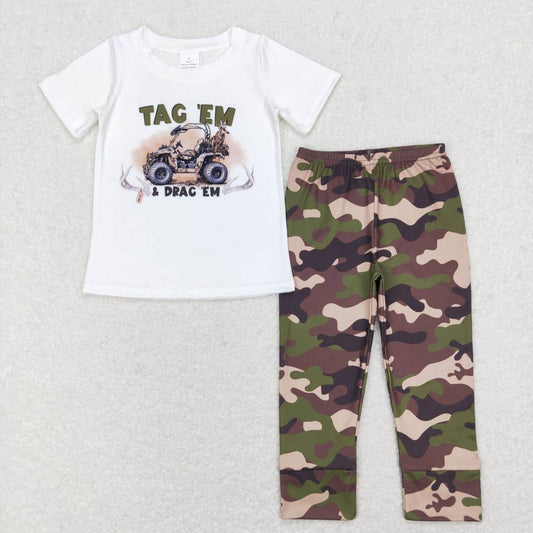 baby boy short sleeve tractor top camo pants outfit