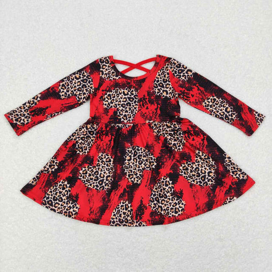 leopard heart baby girls valentines day dress