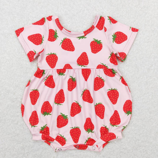 toddle girls strawberry bubble romper