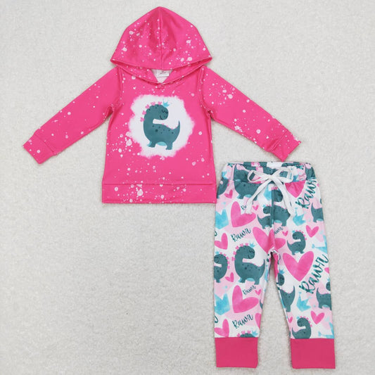 baby girls dinosaur heart valentines outfit