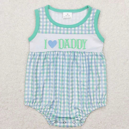 embrodiery I love daddy sister brother fathers day matching sibling set