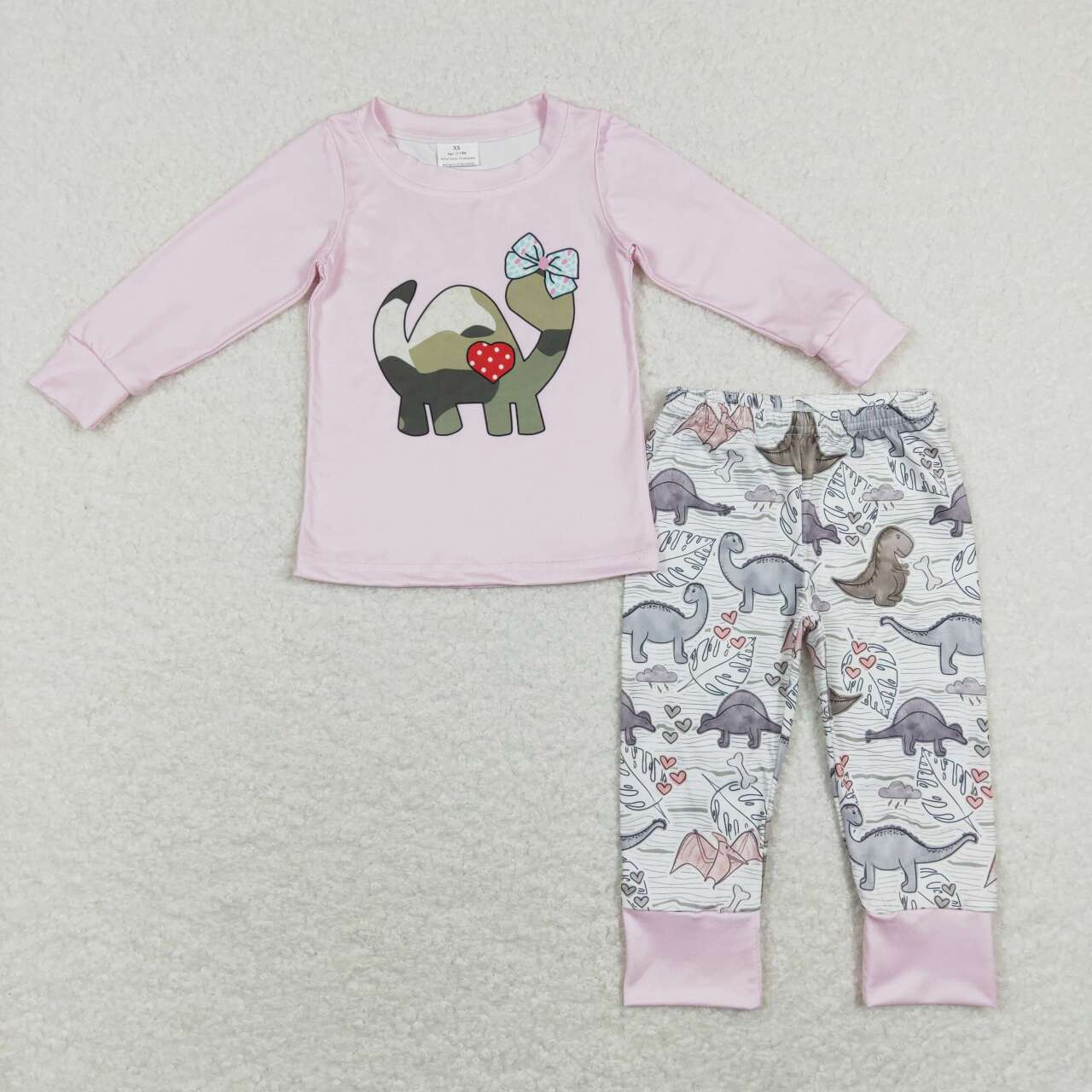 valentines days dinosaur heart clothing set