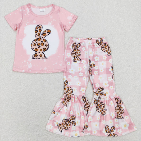 leopard easter bunny top flare pants outfit