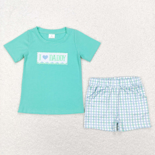 emboridery I love daddy baby boy fathers day outfit