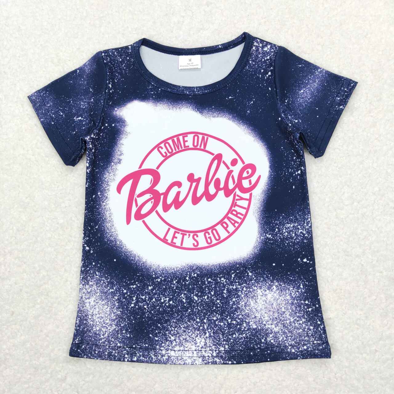 Baby girls short sleeve come on lets go party doll print t-shirt top