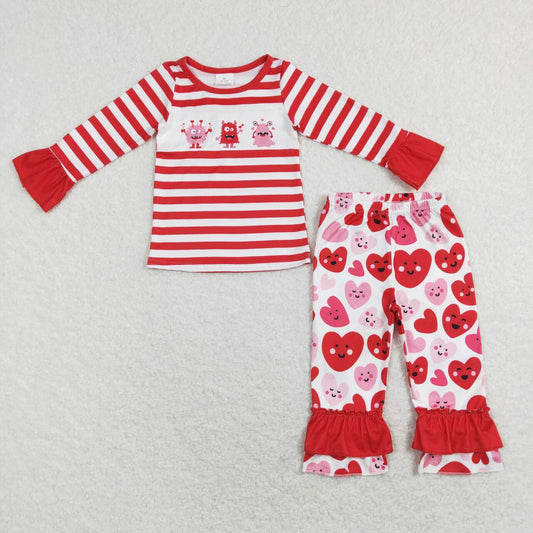 red stripes valentines heart outfit