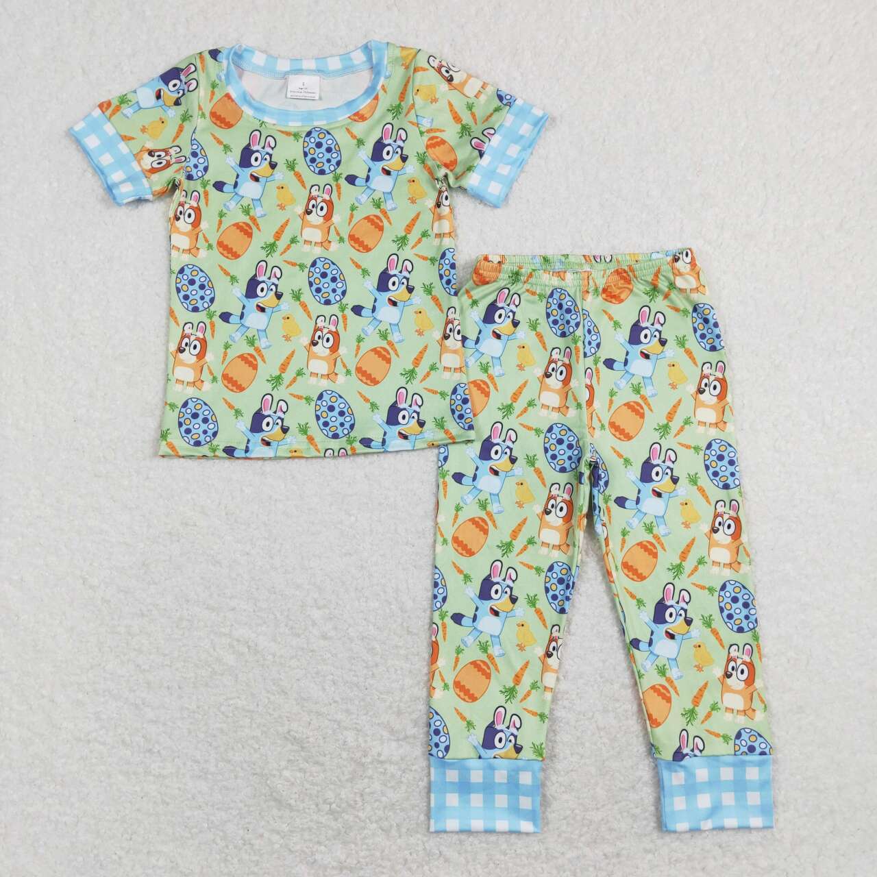 blue cartoon dog easter carrot baby boy clothing set