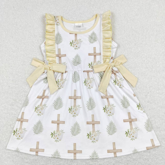 baby girls cross design Easter dress