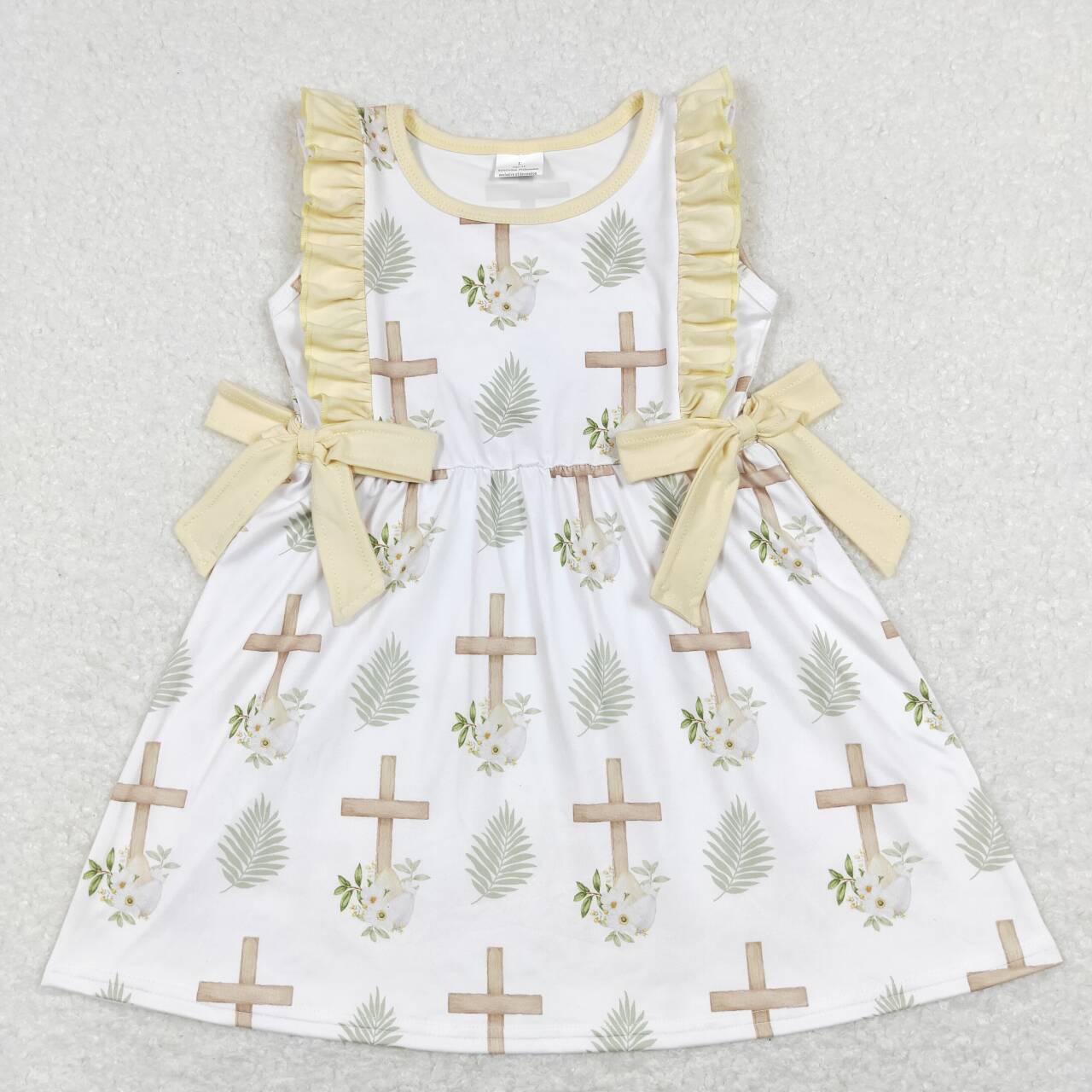 baby girls cross design Easter dress