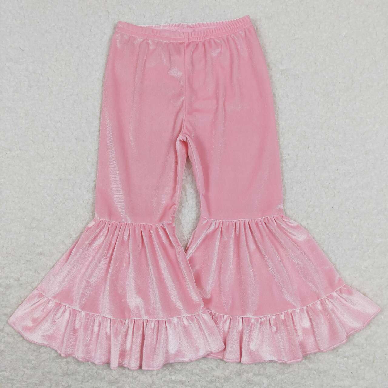 baby girls pink soft velvet bell bottoms