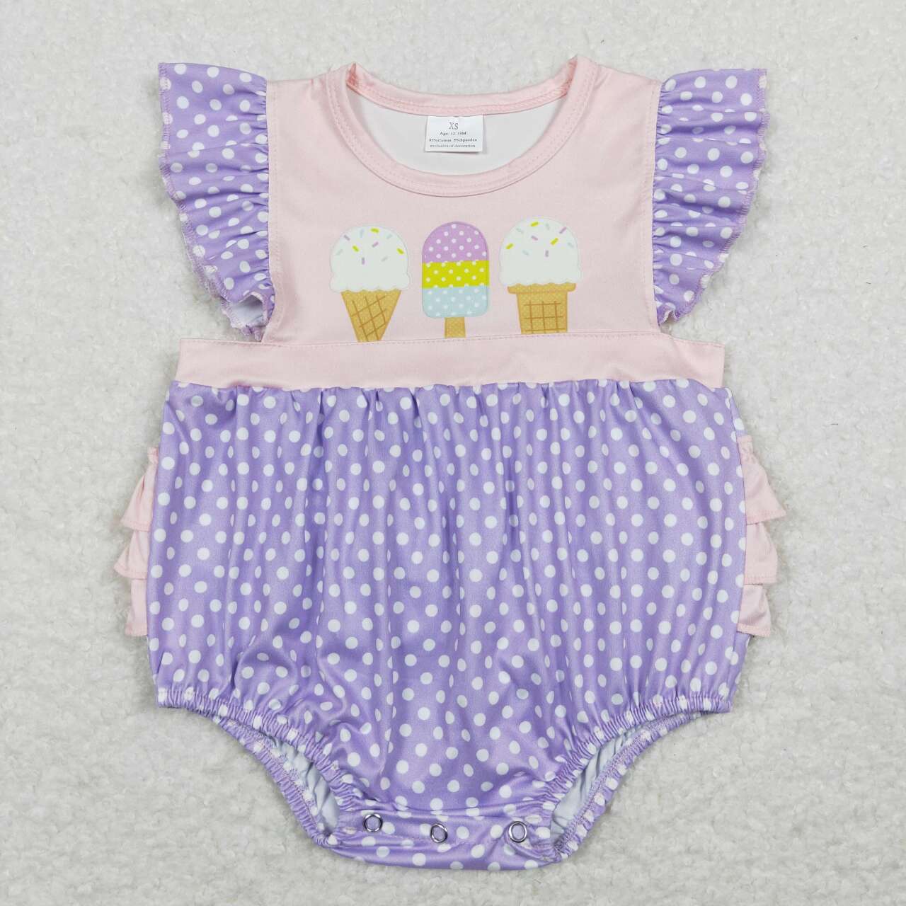 toddle girls bloutique lavender dots romper