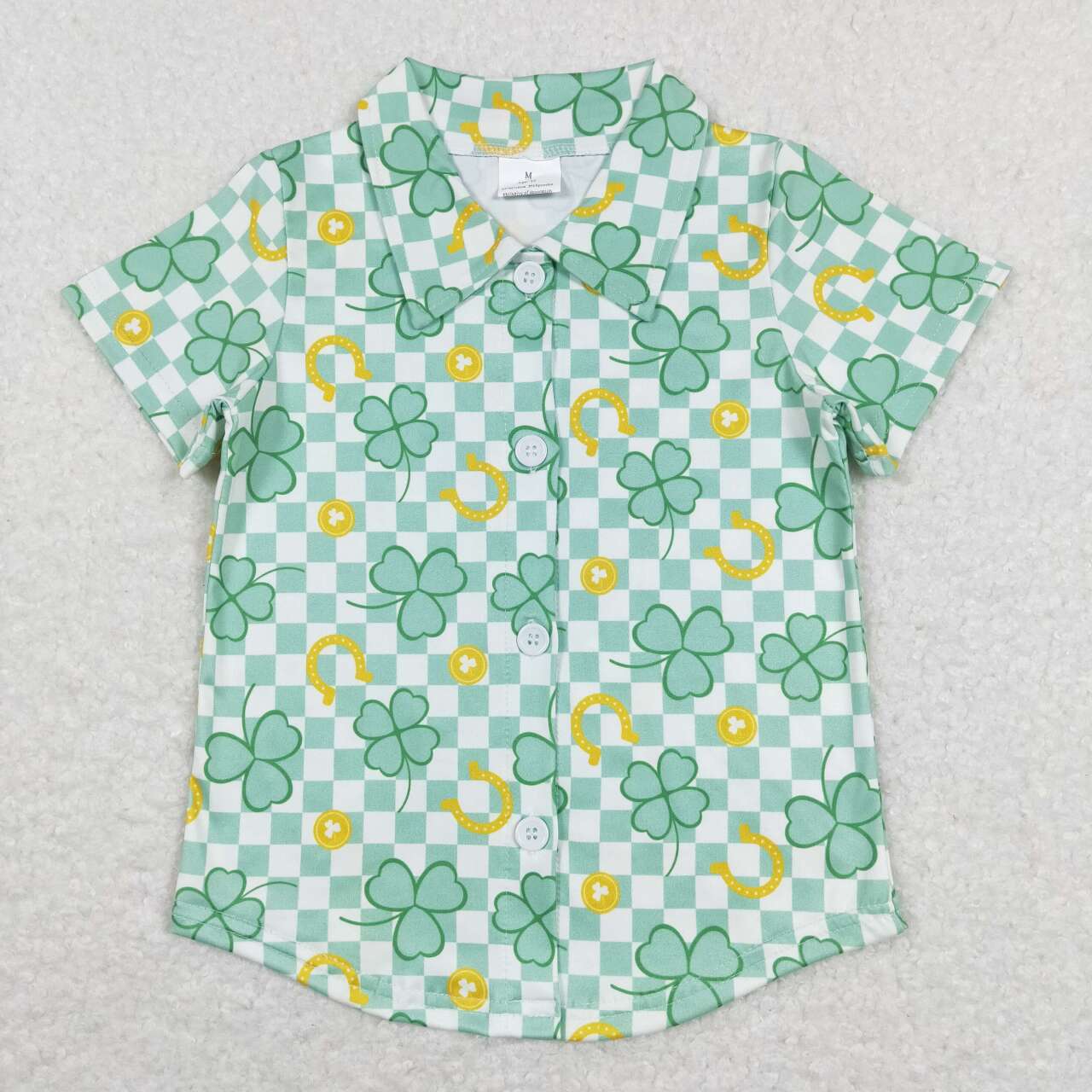 Saint Patrick's Day short sleeve button shirt