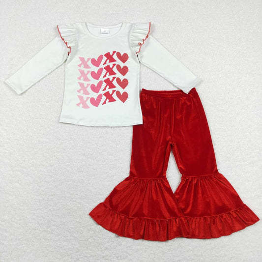 wholesale valentines heart clothing set