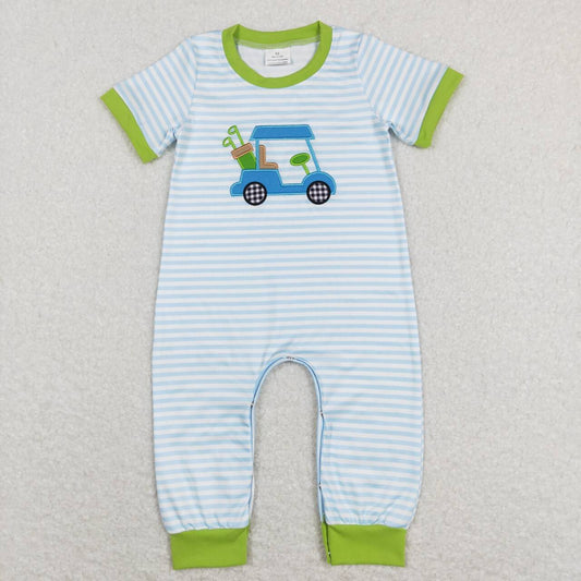 baby boy embroidery golf sports romper