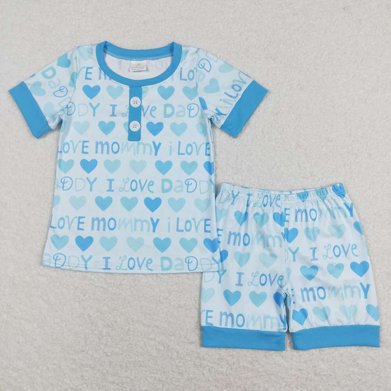 I love mommy I love daddy baby boy shorts sleeve outfit