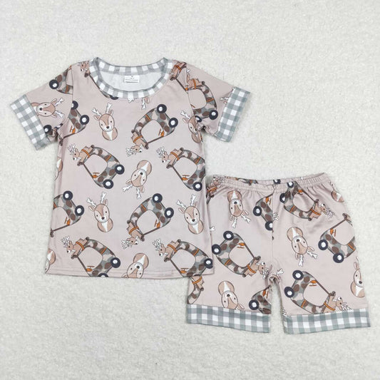 baby boy short sleeve reindeer clothing set