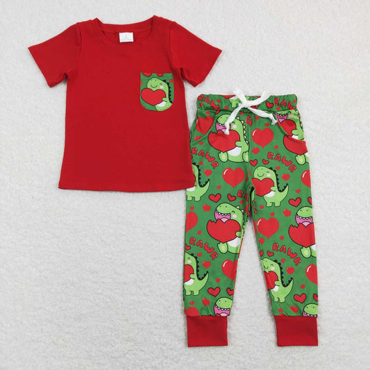 Dinosaur heart print Valentines day outfit