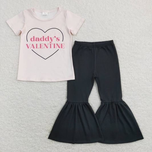 Daddys valentine shirt black bell bottoms outfit
