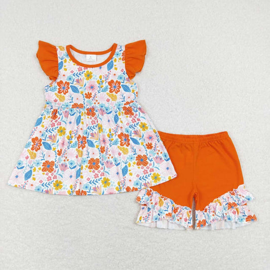 little girls floral boutique clothing set