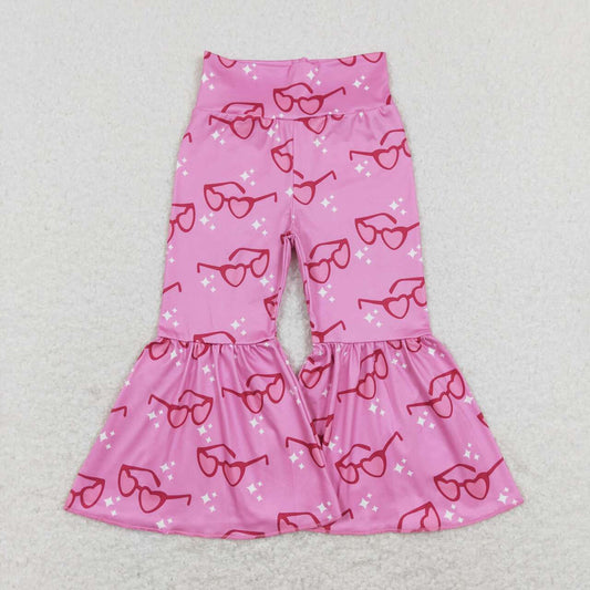 heart print glass toddle baby girls Valentines day  bell  bottoms