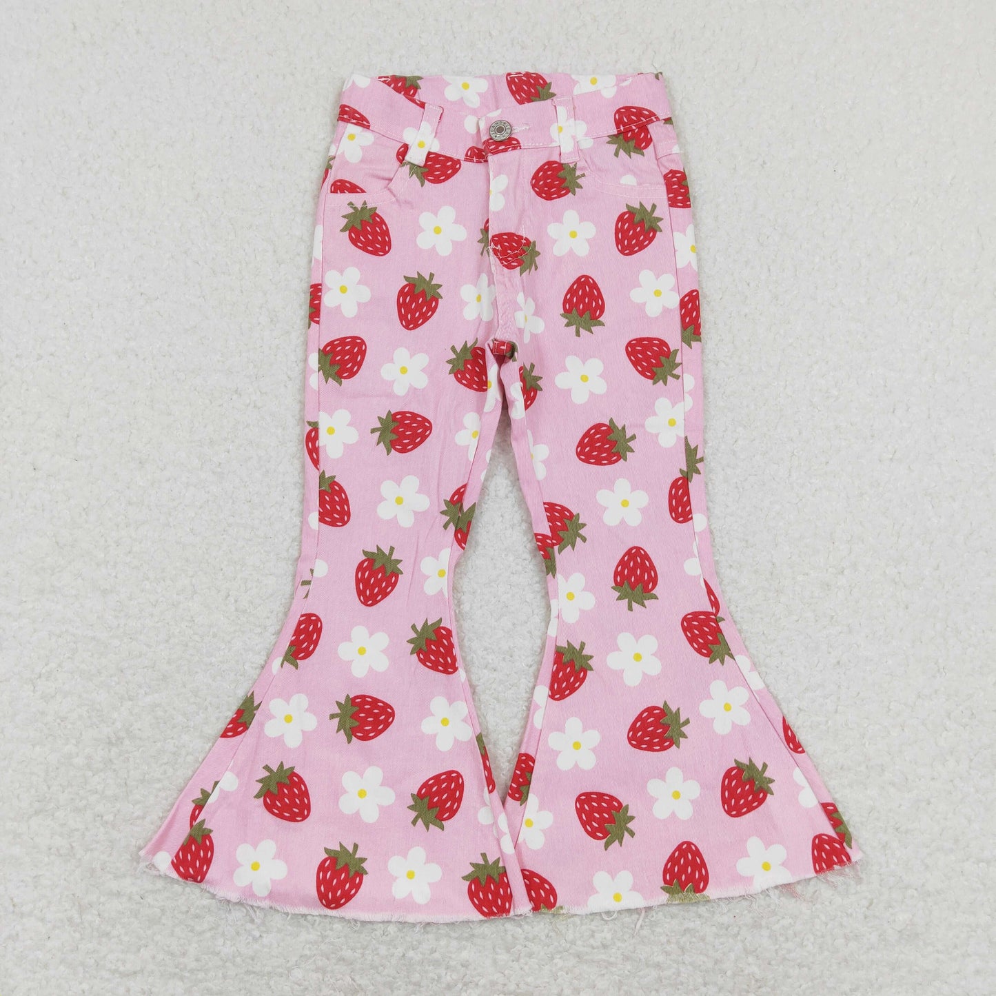 cute strawberry jeans bell bottoms