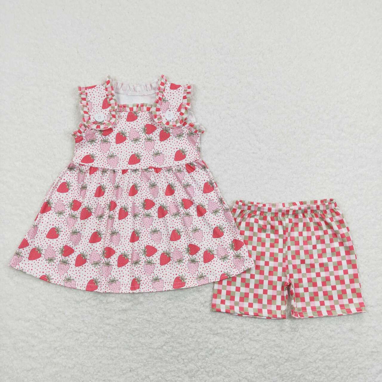 Strawberry top matching shorts outfit