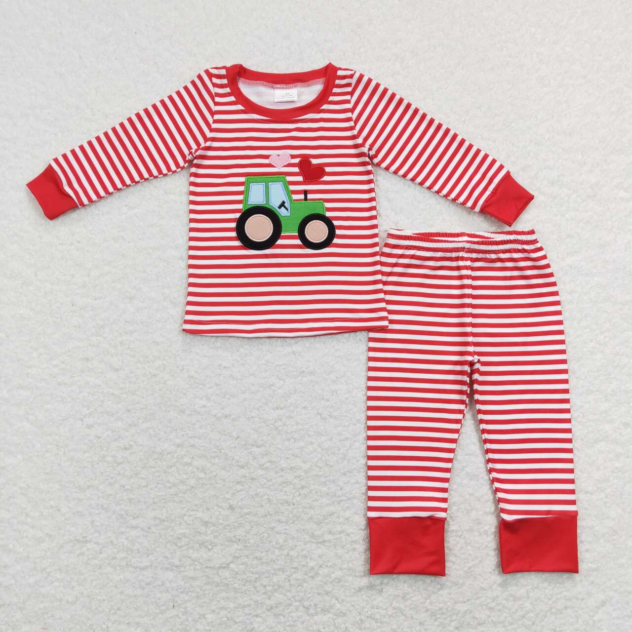 farm tractor valentines day heart outfit for boy