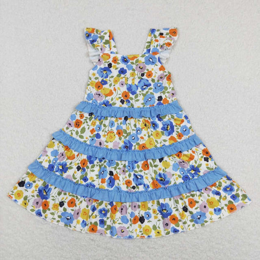 baby girls blue floral boutique dress