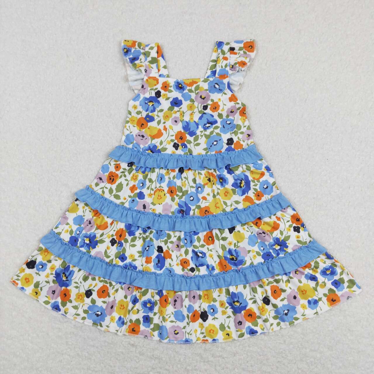 baby girls blue floral boutique dress