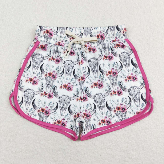 Adult women floral cow western shorts