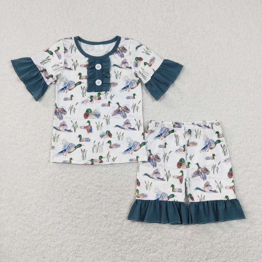 baby girls short sleeve mallard duck outfit GSSO0548