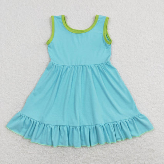 children girls blue cotton dress