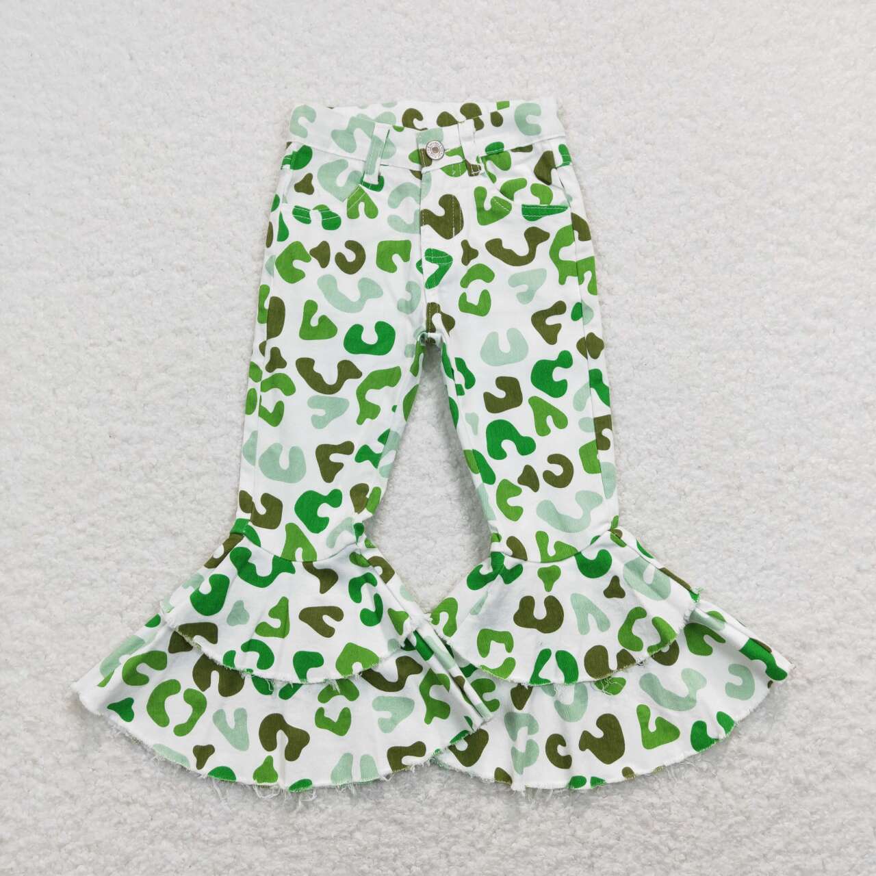 Saint Patrick's Day green cheetah jeans bell bottoms