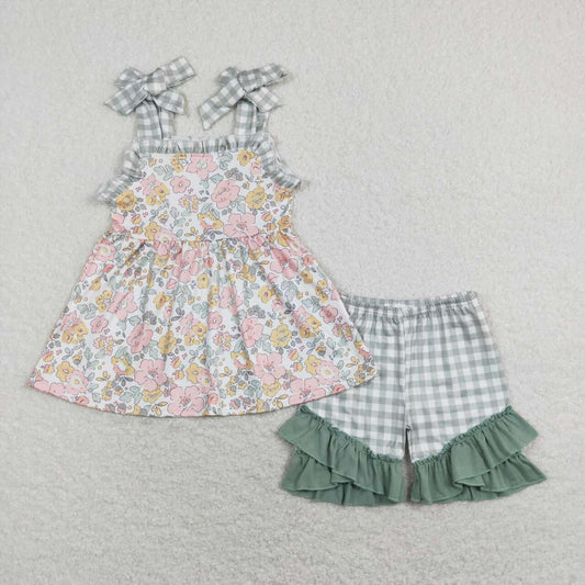 baby girls floral print straps summer outfit