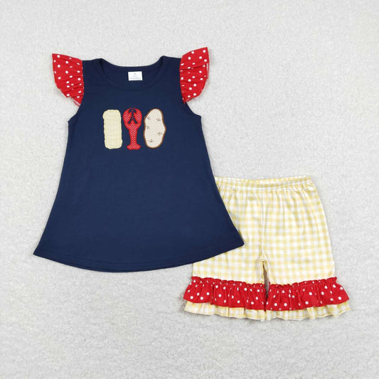 baby girls boiled crawfish corn potato clothing set