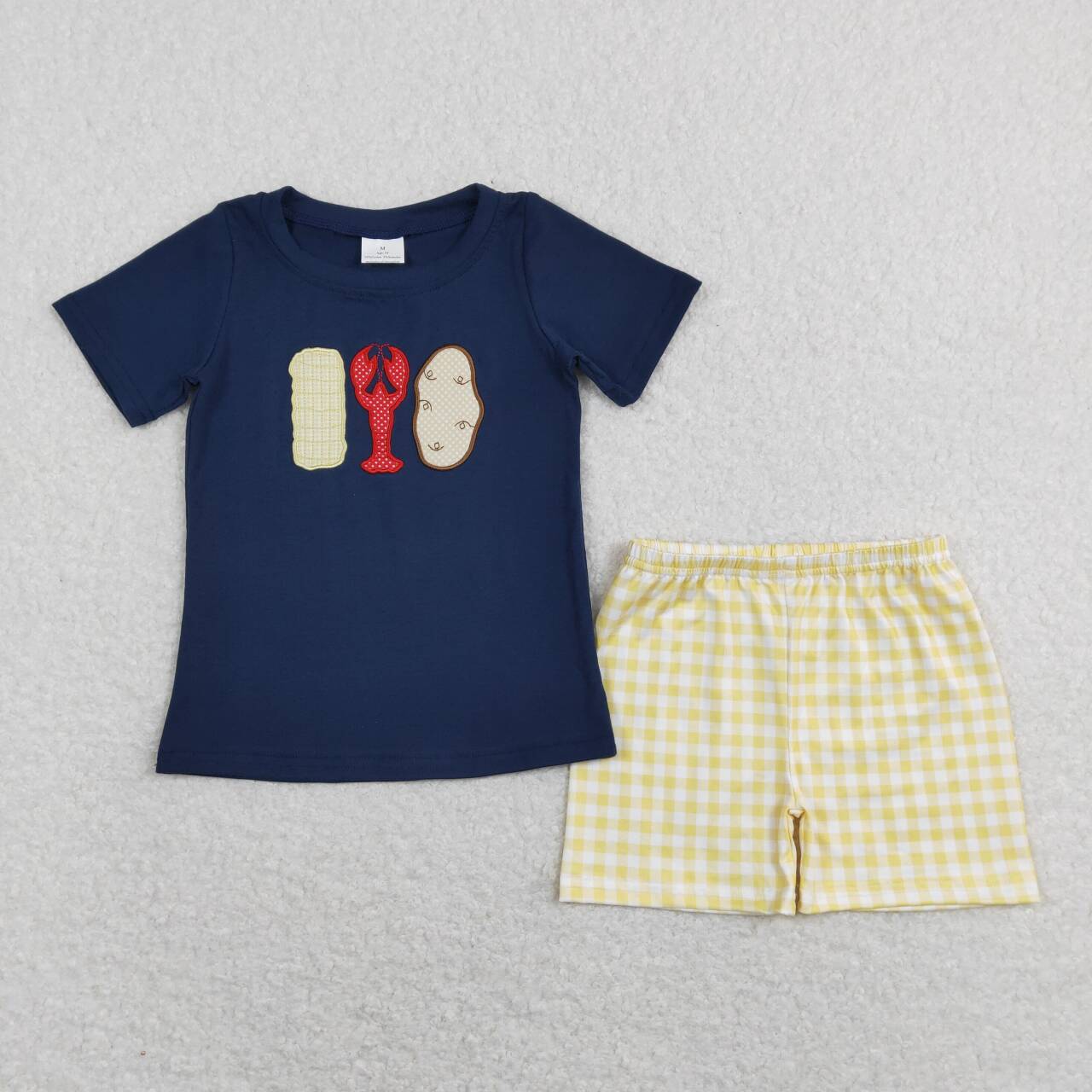 baby boy boiled crawfish corn potato clothing set