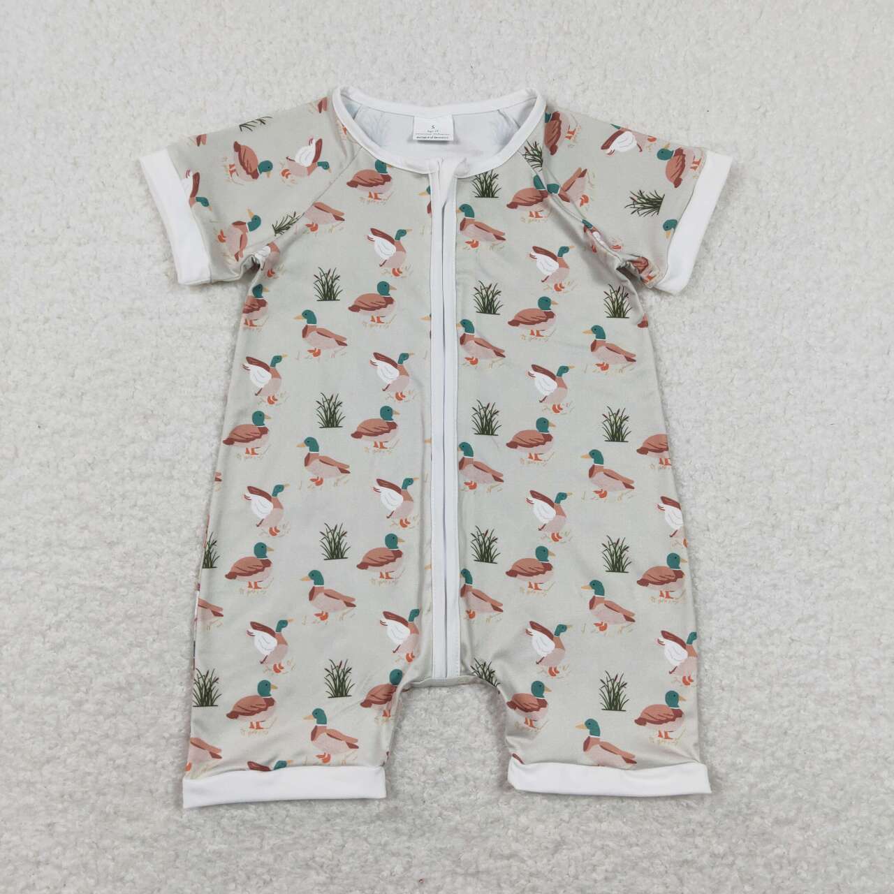 Toddle boy mallard duck zip romper