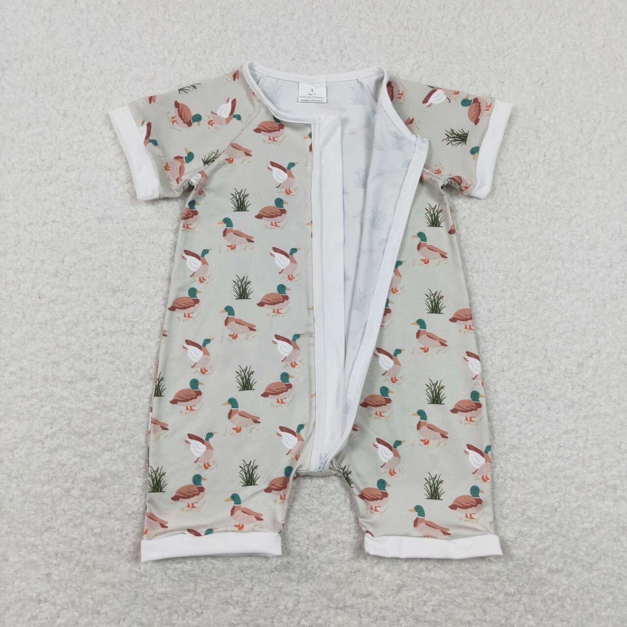 Toddle boy mallard duck zip romper