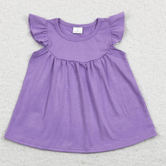 toddle girls lavender flutter sleeve shirt