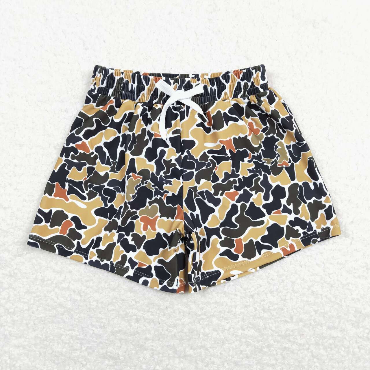 baby boy brown camo summer swim trunks