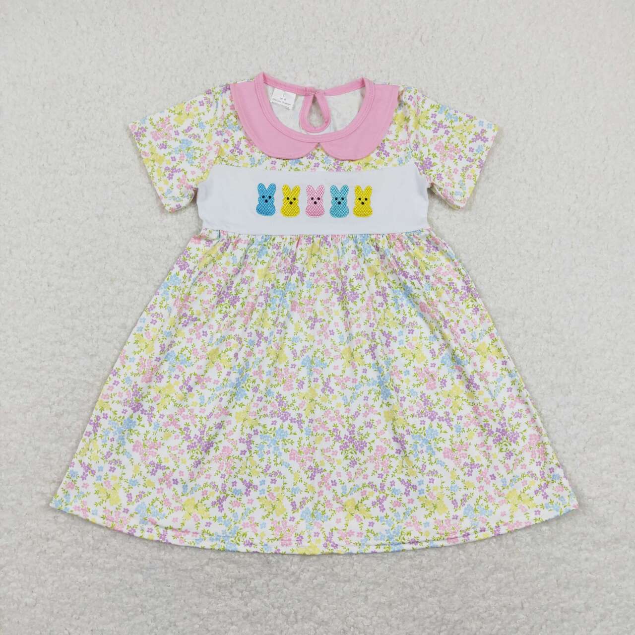 easter embroidery bunny floral dress