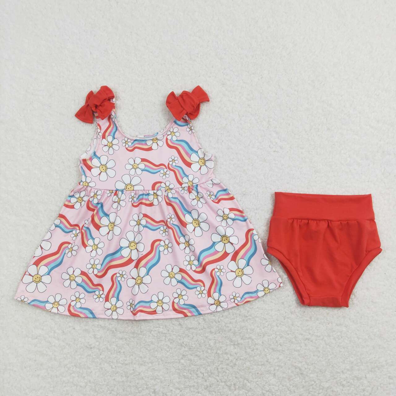 toddle girls sunshine print bummies set