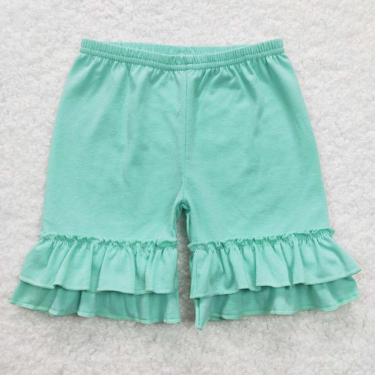 toddle girls solid cotton ruffle shorts