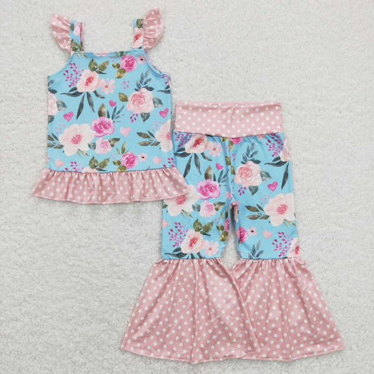 flower girls boutique clothing set wholesale kids outfit