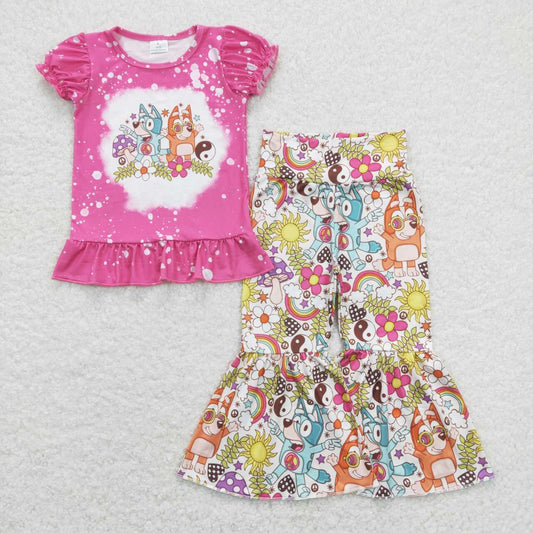 blue cartoon dog floral boutique outfit