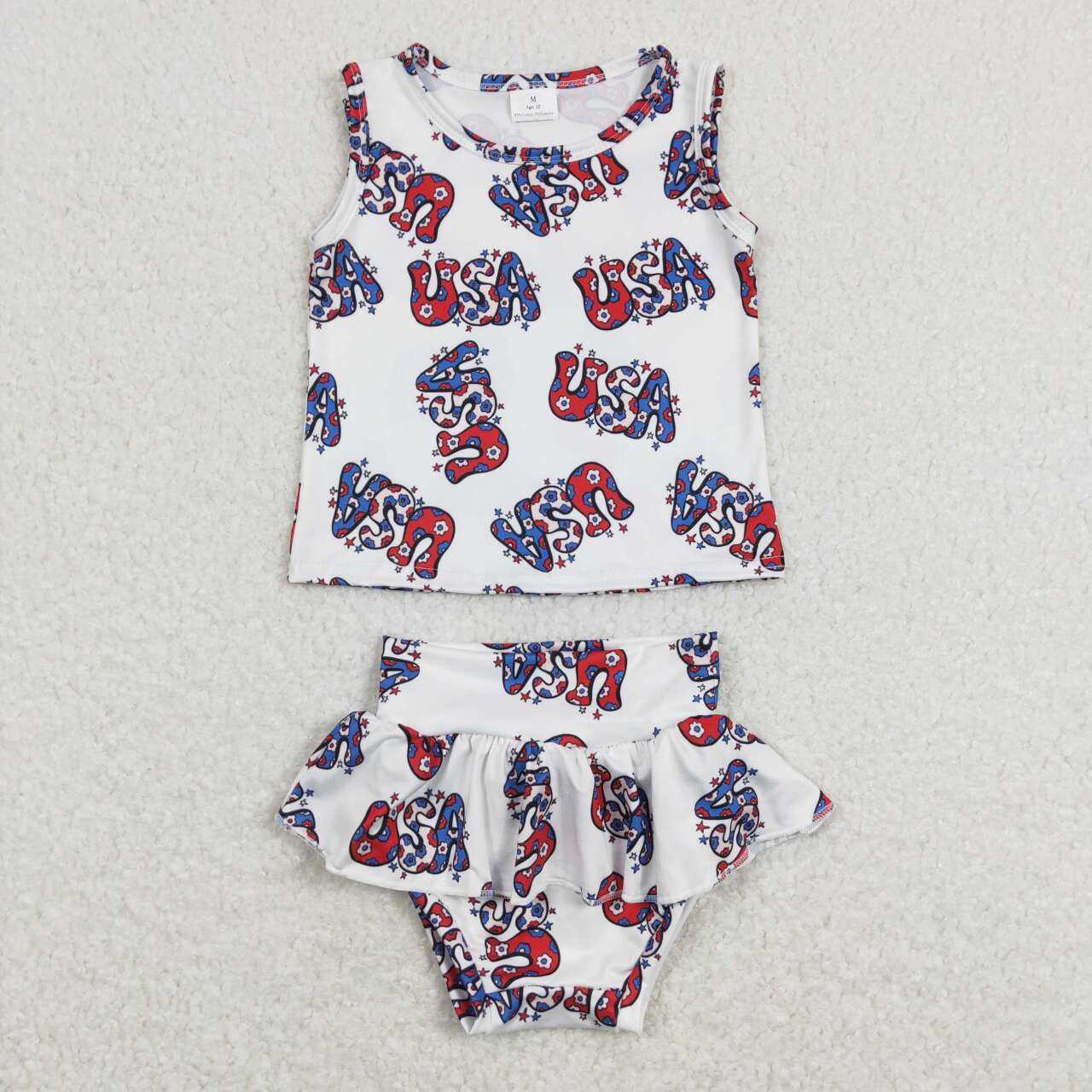 infant toddle baby July 4th USA bummies set