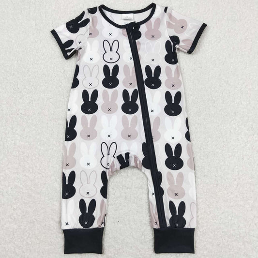 toddle boy easter bunny short sleeve romper